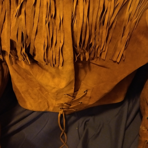Wilson’s brown fringe leather coat small - Picture 11 of 14